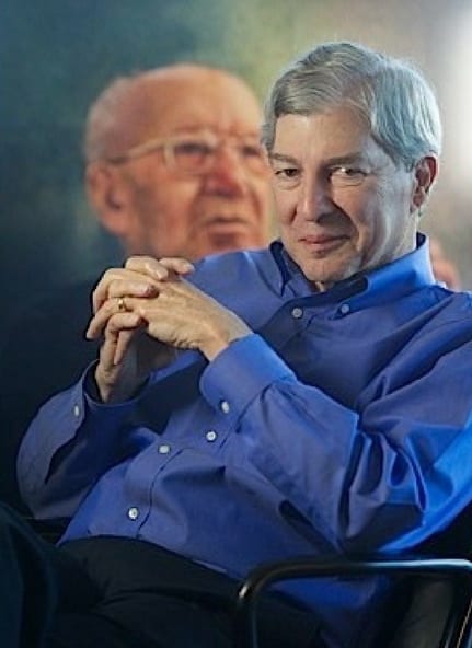 Bob Buford with his mentor, Peter Drucker, in the background